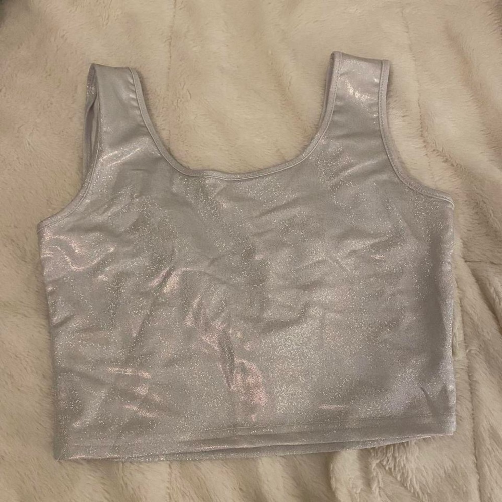 Amazon Silver Glitter Crop Top